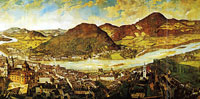 Johann Michael Sattler, Friedrich Loos, J. Schindler: Panorama von Salzburg, 1828