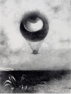 Odilon Redon: „Das Auge strebt wie ein seltsamer Ballon zum Unendlichen hin“, 1882