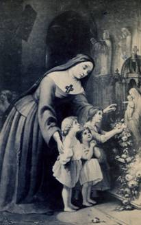 H. Hirsch, Berlin: „Lanfant de Metz. 3632. Le premier hommage à Maria [...]“, um 1875