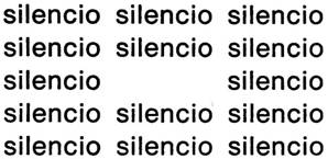 Eugen Gomringer, Silencio, 1954