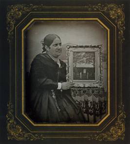 Eduard und Bertha Wehnert: Pauline von der Becke mit dem Bild ihrer Familiengrabstätte, 1845/47