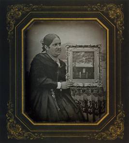 Eduard und Bertha Wehnert: Pauline von der Becke mit dem Bild ihrer Familiengrabsttte, 1845/47