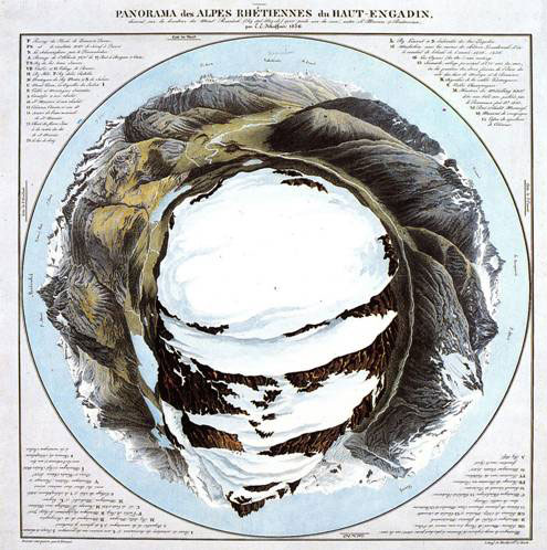 Elias Emanual Schaffner: „Panorama des Alpes Rhétiennes du Haut Engadin“, 1836