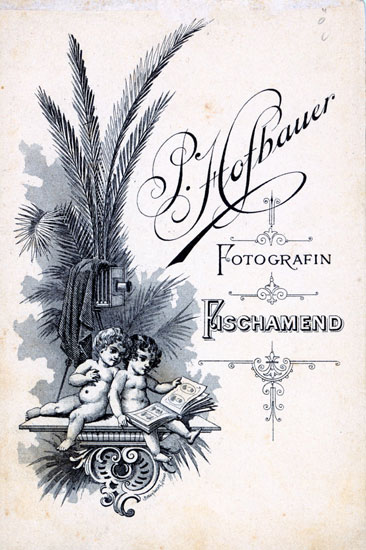 Untersatzkarton von P. Hofbauer in Fischamend, Österreich, 1898