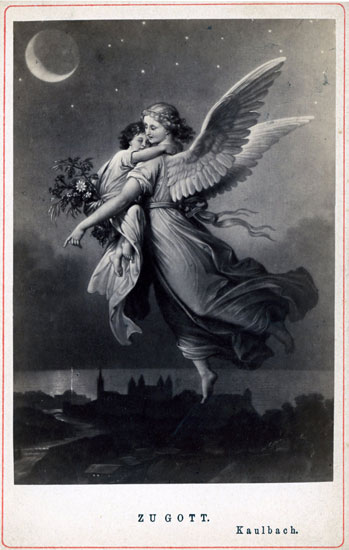Anonym: „Zu Gott“, fotografische Wiedergabe einer Grafik nach dem Gemälde von Wilhelm von Kaulbach, Abzug 1870er Jahre