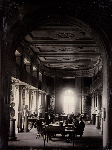 Southworth & Hawes: The Boston Athenum, Lesesaal, um 1853/55