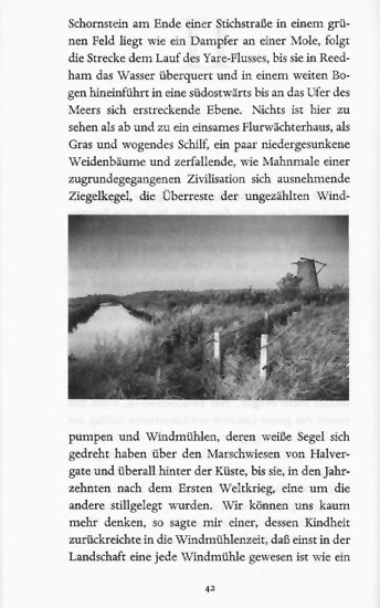 Seite aus: W.G. Sebald, Die Ringe des Saturn. Eine englische Wallfahrt, Frankfurt am Main: Fischer, 2004