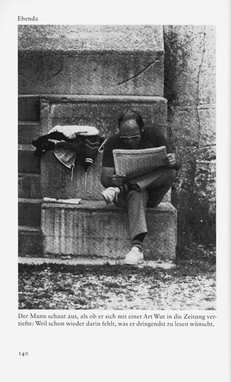 Seiten aus: Michael Rutschky, Auf Reisen. Ein Fotoalbum, Frankfurt am Main: Suhrkamp, 1986